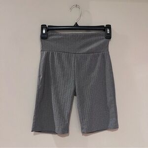 Love Streak Grey Ribbed Biker Shorts